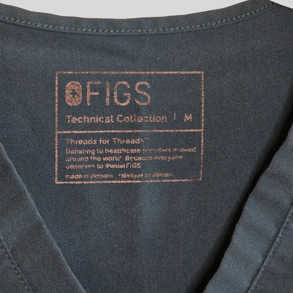FIGS Scrub Top Women’s M Caribbean Blue Catarina FIONx V-Neck One Pocket - Picture 4 of 12
